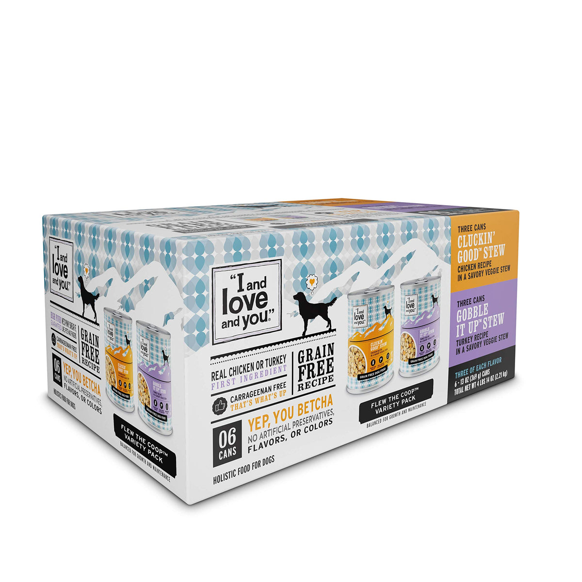 I and love and you Naked Essentials Wet Dog Food - Grain Free and Canned, Chicken + Turkey Variety Pack, 13-Ounce, Pack of 6 Cans