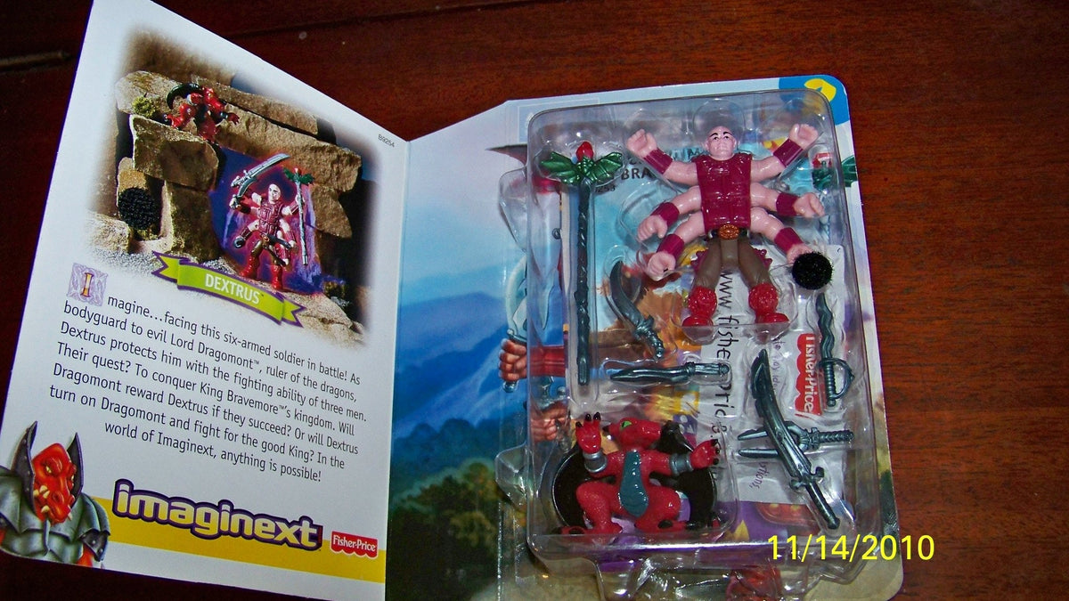 Imaginext Dextrus Playset Fsher Price Nos Discontinued 2003 Dragon,staff, Swords, 6 Armed Man, Part of the Dragon Adventure