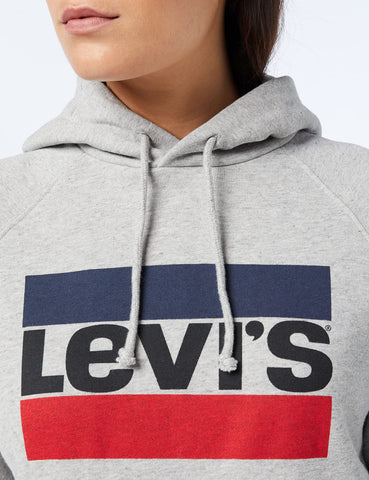 Levi's Women's Graphic Sport Hoodie Smokestack Heather (Grey) S