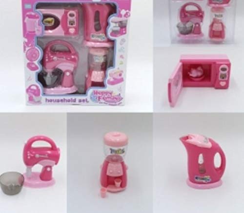 Brunte Doll House Home Appliances Set for Kids Good Playset with Blender and Microwave