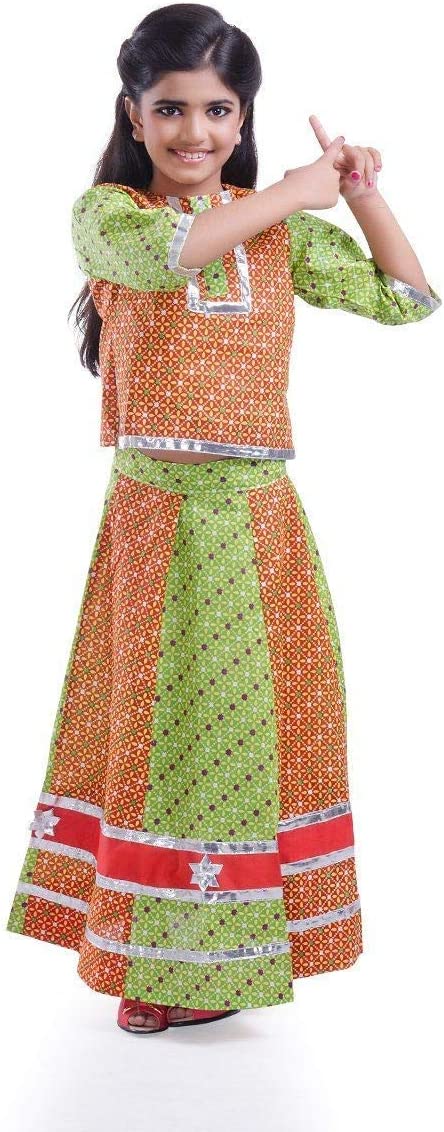 FancyDressWale Rajasthani Girl regional theme fancy dress for girls Multicolor (8-9 Years)