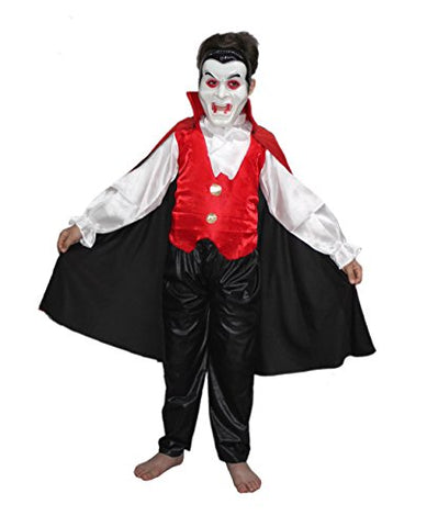 Kaku Fancy Dresses Polyester Vampire Dracula Costume/California Cosplay Costume/Halloween Costume -Red & White, 14-17 Years, For Boys