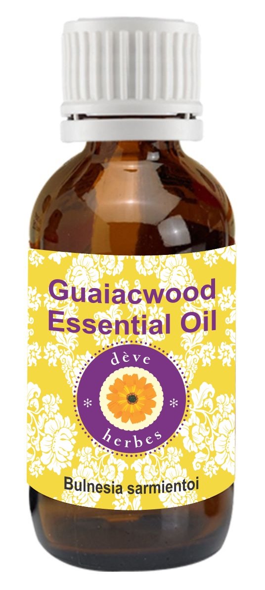 Deve Herbes Pure Guaiacwood Essential Oil (Bulnesia Sarmientoi) with Glass Dropper 100% Natural Therapeutic Grade Steam Distilled for Personal Care, 30 ml